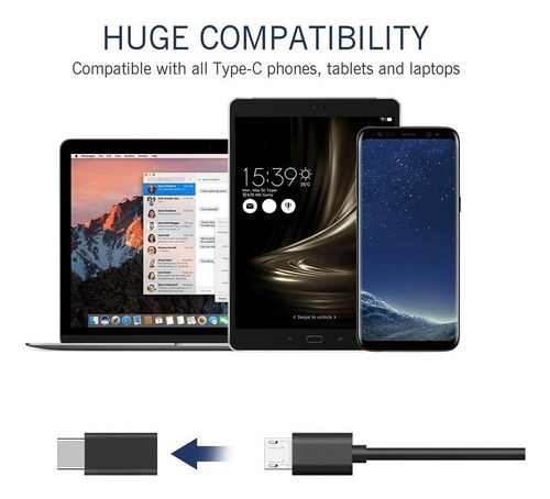 Adaptador Micro Usb V8 Femea X Usb Tipo C Macho iPhone 15 16