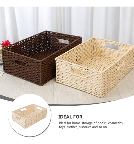 Cubo De Almacenamiento Con Tapa, Cesta De Ratán