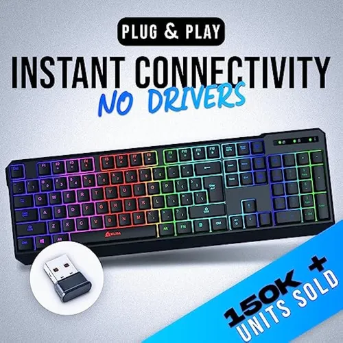 Klim chroma teclado gaming inalámbrico retroiluminado sale