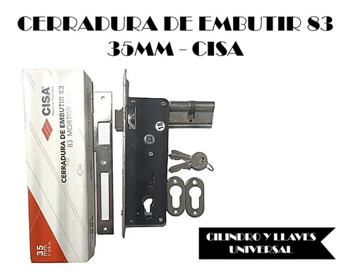 Cerradura De Embutir 83 De 35mm Con Llaves - Cisa