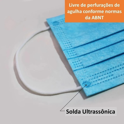Mascara Descartável Kit 30 Unidades-c/ Elastico+ajuste Nariz