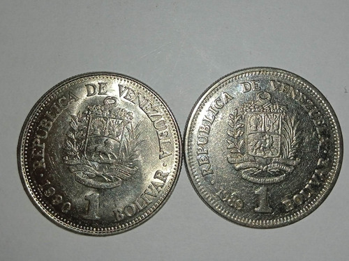 Lote De 10 Moneda De 1 Bolívar De 1989 Y 1990
