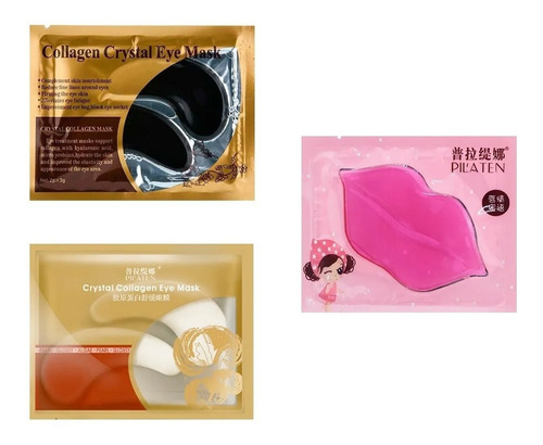 Imagen 2 de 10 de Set 30pz Parches Pilaten Colágeno Para Ojos Labios Full