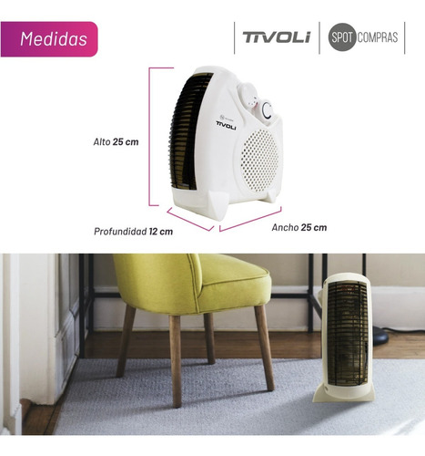 Imagen 5 de 8 de Caloventor Tivoli Con Termostato 2000w