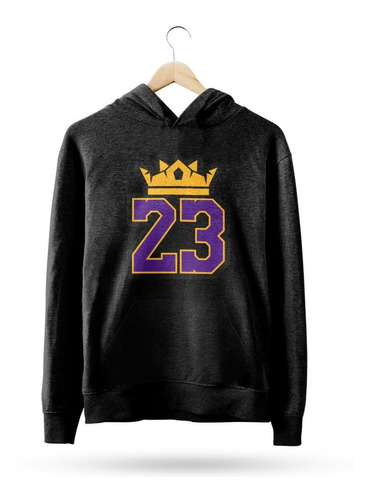  Buzo Canguro Nba Los Angeles Lakers Logo James 23 Negro