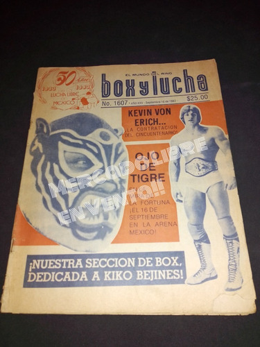 Lucha Libre Revista 50 Aniversario Von Erich Tigre Única!