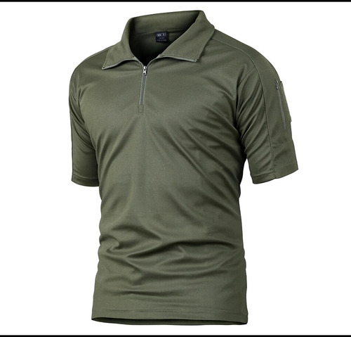 Camisa De Camuflaje Táctico De Manga Corta Para Hombre Con U