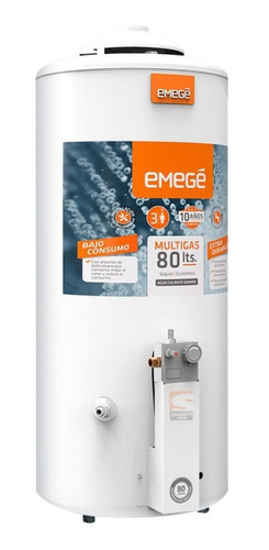 Imagen 1 de 10 de Termotanque Gas Emege 80 Litros Ttq80em 10 Años Garantía