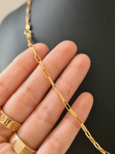 Corrente Cartier Alongado 3mm - 55cm Ouro 18k Envio Imediato