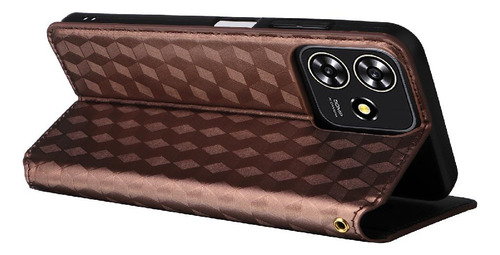 Funda Para Zte Axon 50 Lite Pu Cuero Cierre Magnético 3d