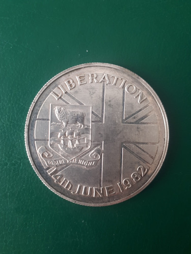 Islas Malvinas 1982 14 De Junio Liberación 50 Pennce Plata 