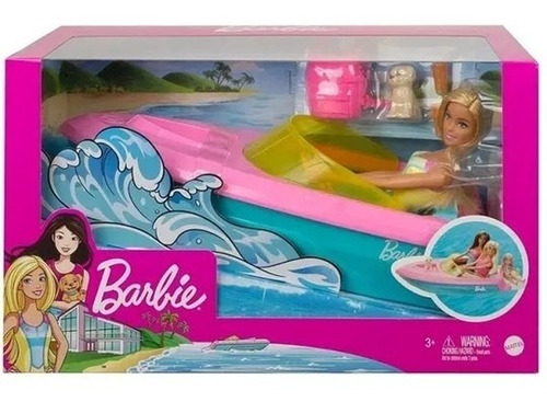 Barbie Lancha Barco Com Boneca E Pet Mattel 