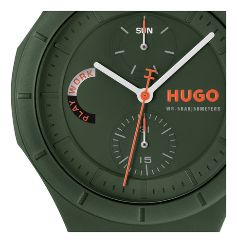 Hugo Reloj Hombre 44 Mm Multifunción Silicón 1530403 Verde