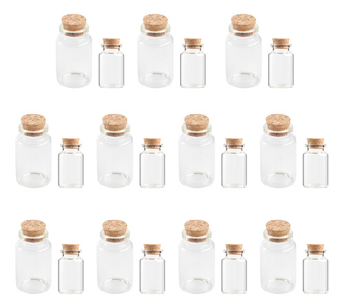 Minibotellas De Vidrio De Corcho Para Regalo, 20 Unidades