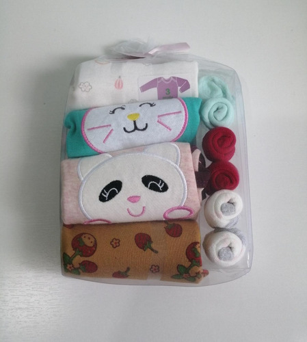 Pack 4 Bodys + Calcetines Bebé (0-3 Meses) 