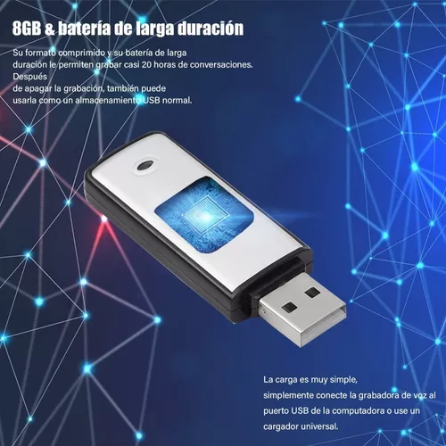 Mini Grabadora De Voz Espía Con Micrófono/usb 16gb 19horas