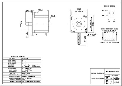 Imagem 7 de 10 de Kit Com 2 Motor De Passo Nema 34 42kgf.cm 4.0 Amper 4 Fios