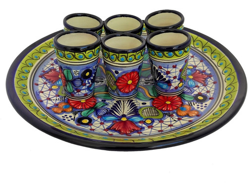Juego Tequileros De Talavera 100% Original Set 10 Pza.