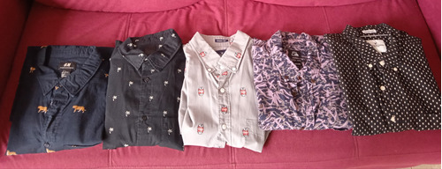 Combo De 5 Camisas Manga Corta De Varón.