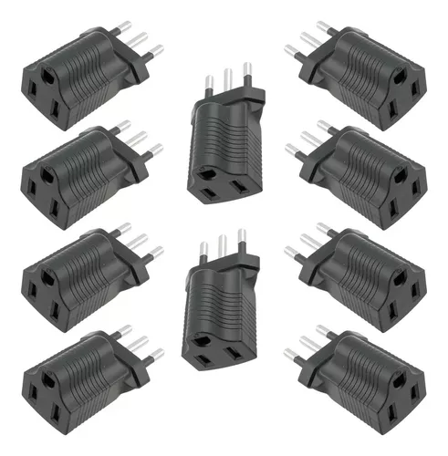 GENERICO 10 Adaptadores Enchufe Europeo Americano A Nacional 250v -1500w