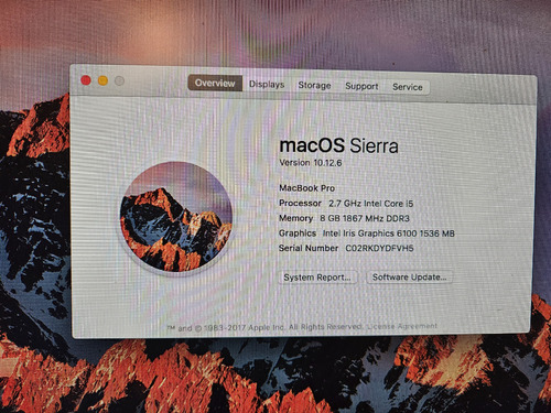 Macbook A1502 13.3  Usada, No Funciona La Pantalla