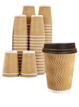 Comprar Vaso De Papel Encerado Doble Pared De 12oz C\u002Ftapa Café 100pz