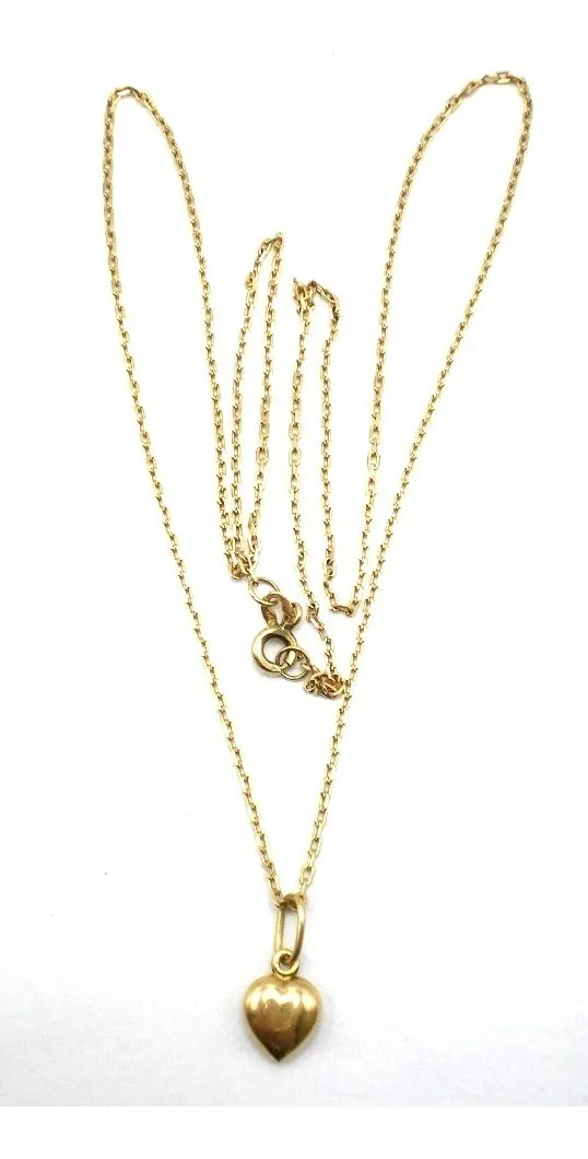 Hermosa Cadena Y Dije Corazon De Oro 18 Kt