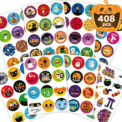 Stickers Halloween Calabazas Lindas Para Niños 408pcs