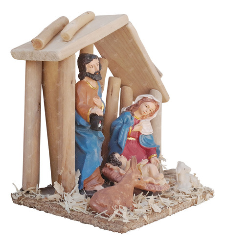 Enfeite De Natal Presepio Natalino Resina 20cm X 20cm Mini