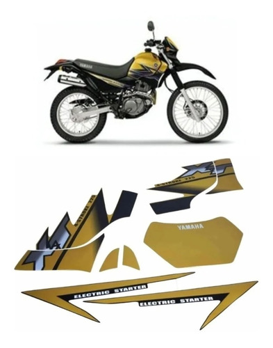 Kit Adesivos Yamaha Xt225 2002 Dourada 00832 Fgc