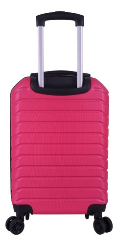 Valija Rígida Check In 20 Coral 4 Ruedas Dobles Abs Cabina Rosa Chicle