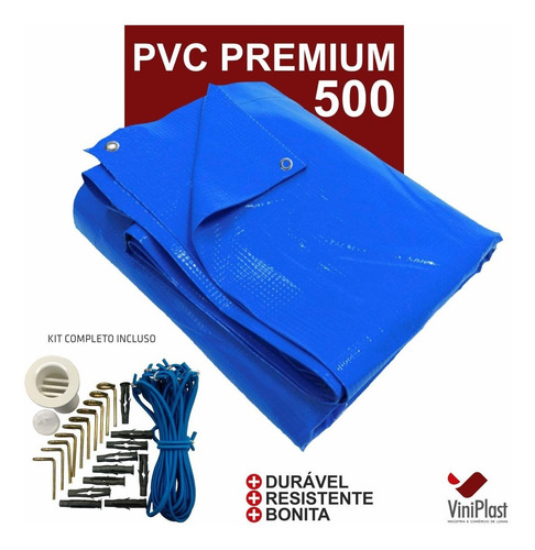 Imagem 1 de 10 de Capa De Piscina 10 Em 1 Pvc 500 Proteção+termica 8,2x4,3 M