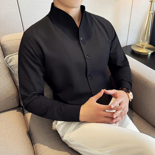 Camisa Con Cuello En V Para Hombre, Estilo Británico, Antiar