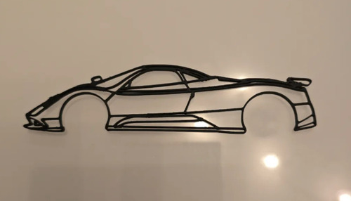 Silueta De Arte Pared - 30x10 - Autos Deportivos