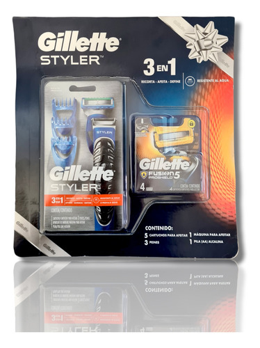 Máquina P/ Afeitar Gillette Styler C/ 5 Cartuchos Fusion Pro