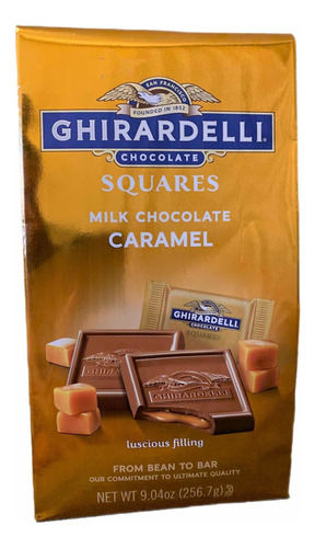 Ghirardelli Milk Chocolate Squares Caramelo Recheio 256g Eua