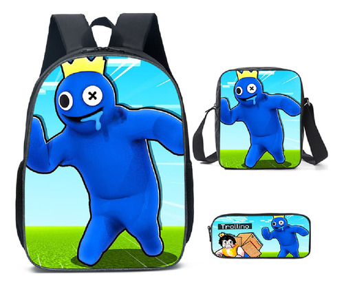 Set De 3 Mochilas Escolares De Primaria Rainbow Friend