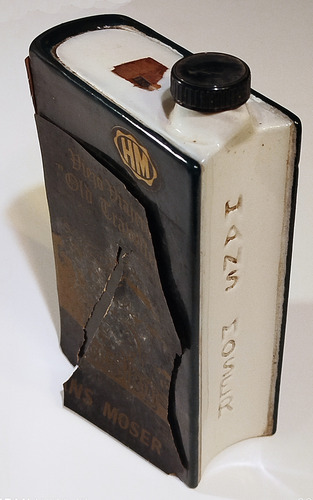 Antiguo Botellón Porcelana X Whisky Imita Libro En Estante (Usado)