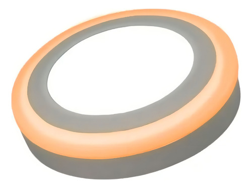 Plafon De Led Duas Cores Sobrepor Redondo 18w + 6w Taschibra Estrutura Branco