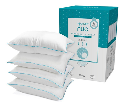 Sognare Nuo almohada 4 pack tamaño estándar relleno semi firme