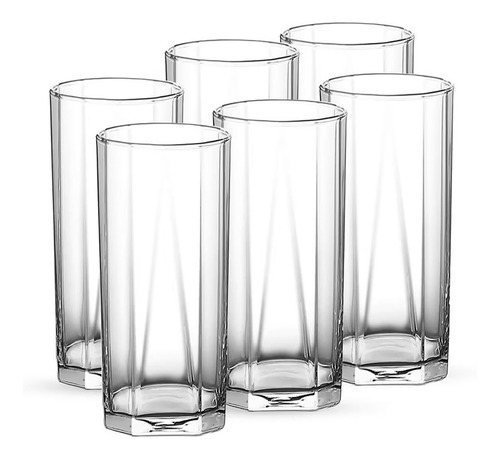 Set Vasos De Vidrio 6 Pz Mod.pyramid Marca Ocean®