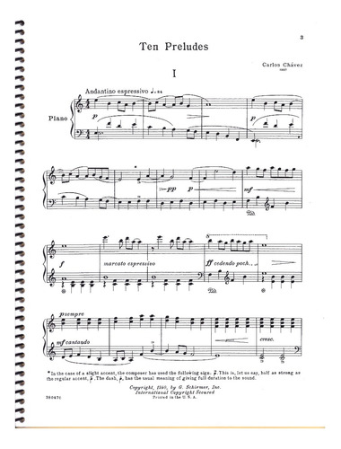 Carlos Chavez: 10 Preludes For The Piano / 10 Preludios Para