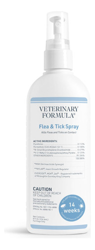 Spray Para Pulgas Y Garrapatas, Fórmula Veterinaria Para Per