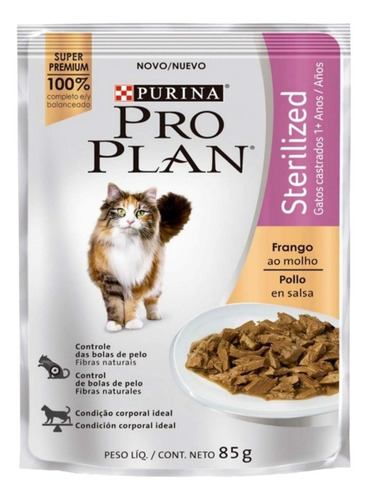 Imagen 1 de 1 de Alimento Pro Plan OptiRenal Sterilized para gato adulto sabor pollo en sobre de 85g