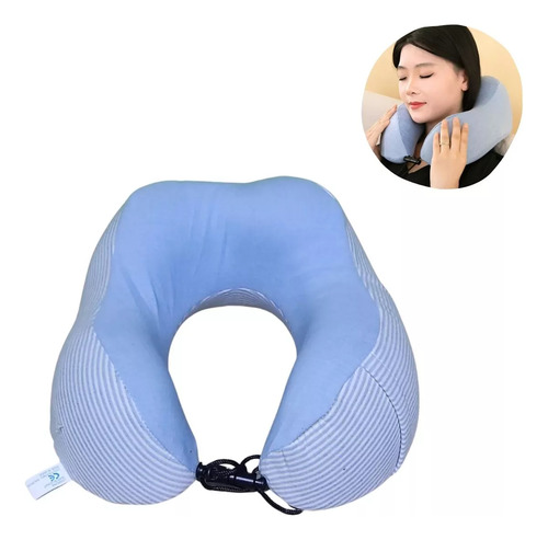 Cojín Para Cuello Modelo Rayado Ajustable Para Viajes Largos