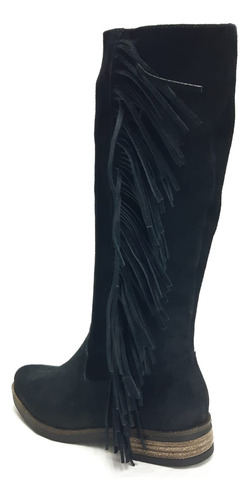 Botas Largas Con Flecos Gamuza Penelope Última Moda 3108