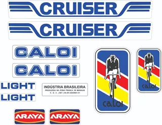 Antigo Grafismo Adesivo Caloi Cruiser Light 1984 Azul