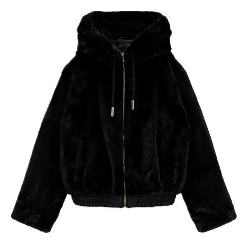 Chaqueta De Algodón Peludo Con Capucha De Invierno Para Mujer, Estilo Elegante