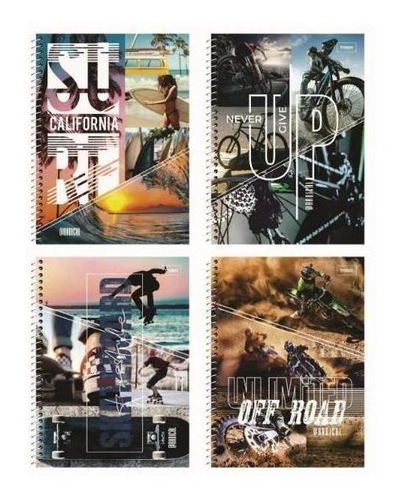 Caderno Com Espiral Capa Dura 10 Matérias Escolar Trabalho