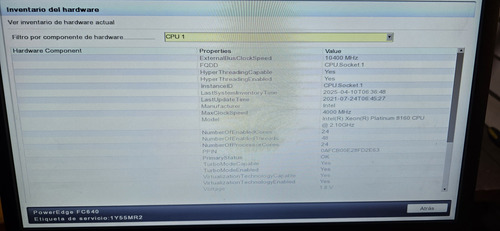 Servidor Dell Poweredger Fx2s - Fc640 - Fd332. (Usado)